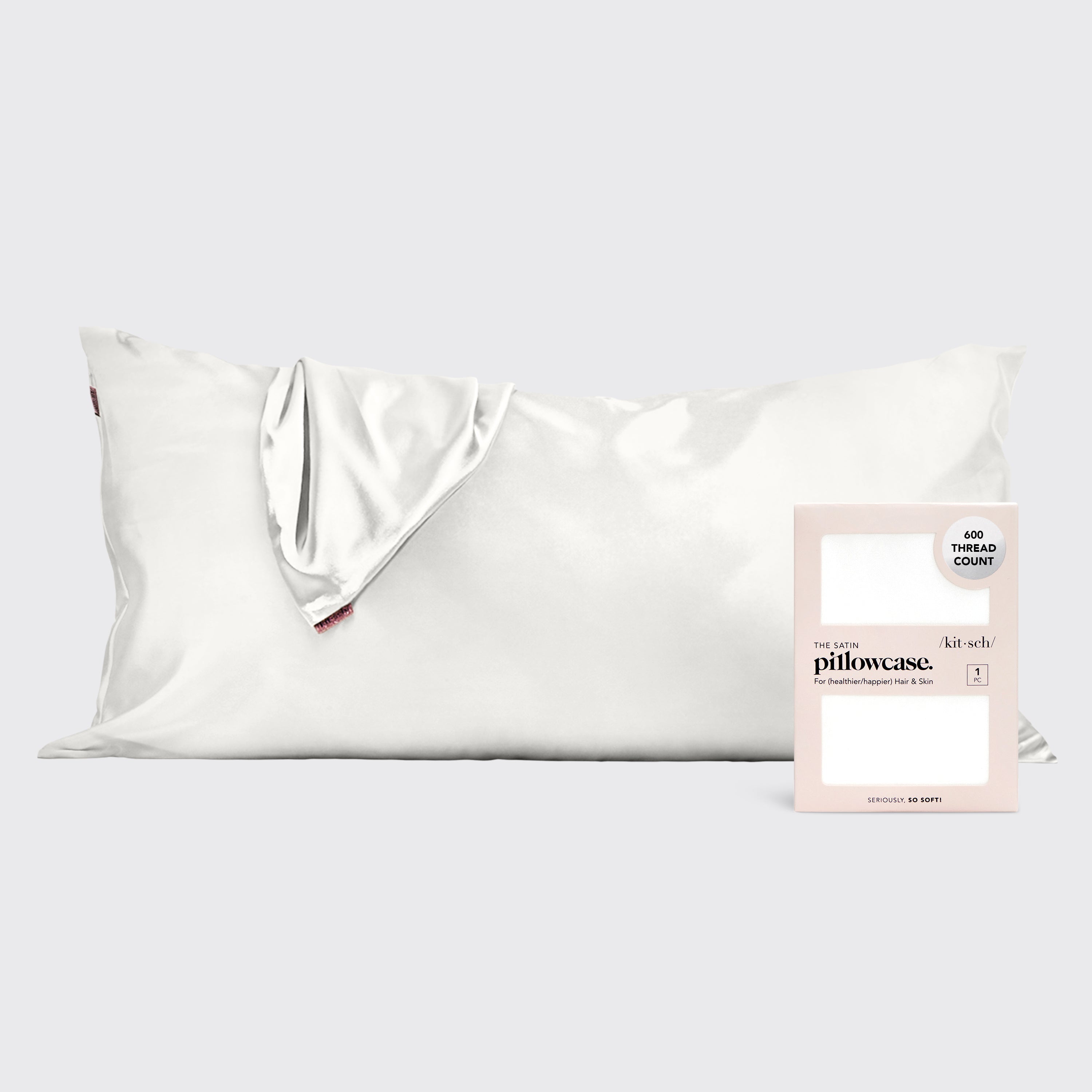 Satin Pillowcase in Ivory 4 Pack - King