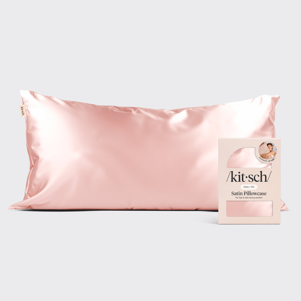 Satin Pillowcase in Blush 4 Pack - King