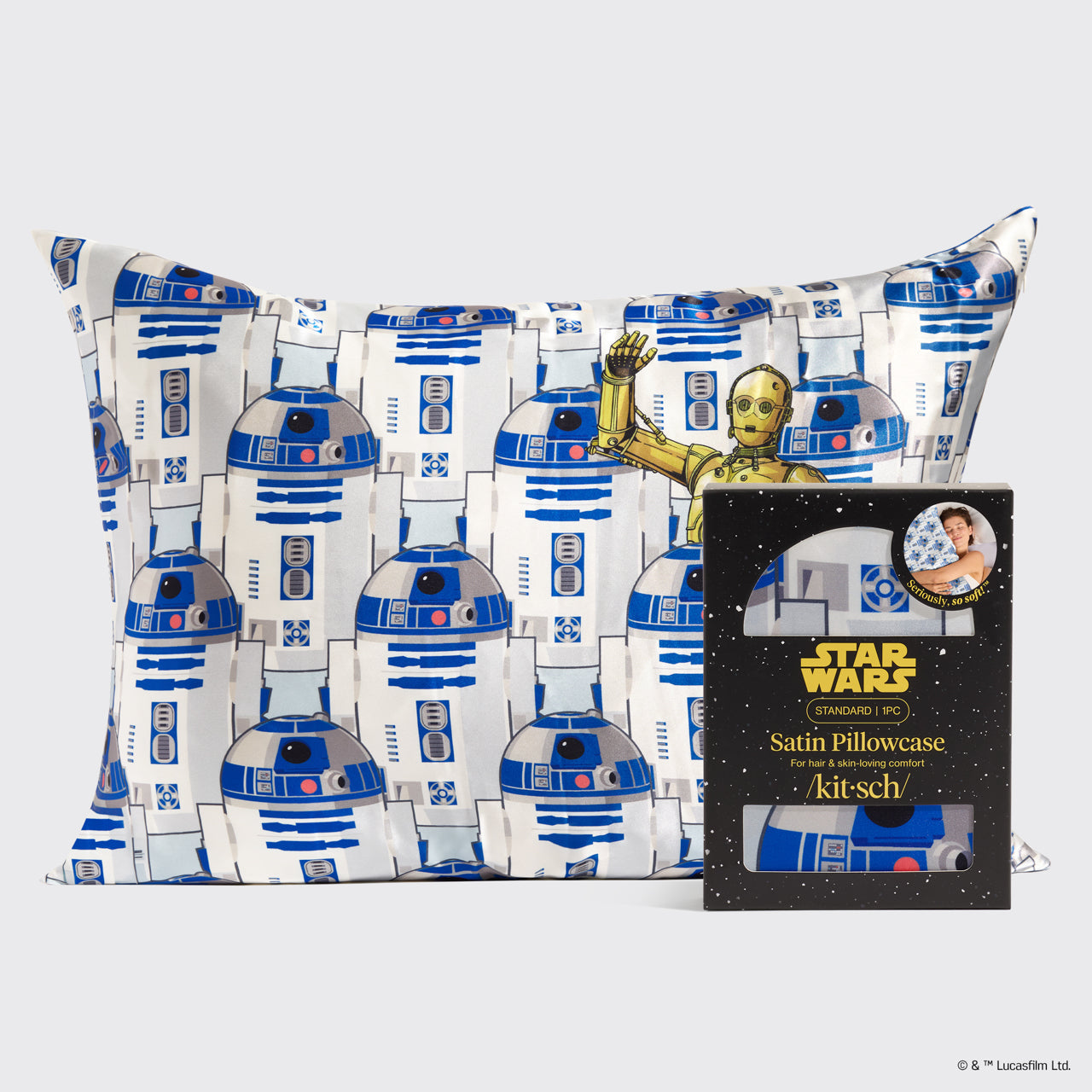 Star Wars™ & Kitsch Satin Pillowcase in R2-D2 & C-3PO 2 Pack