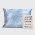 Satin Pillowcase in Gingham Blue