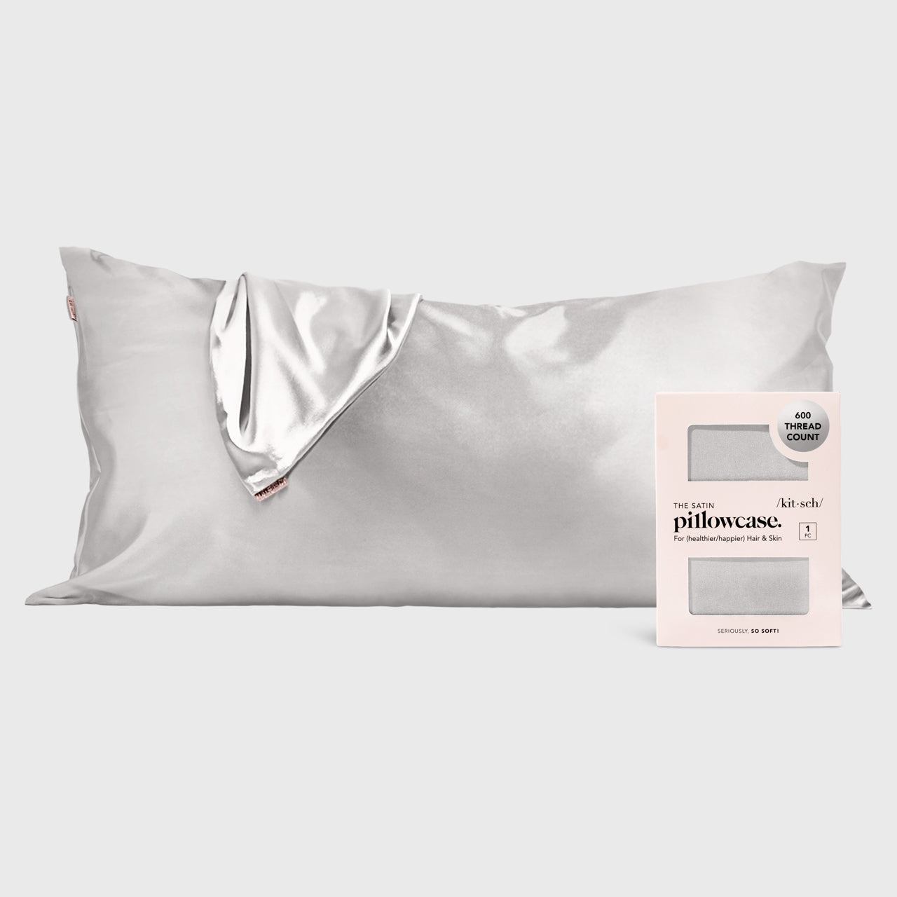 Satin Pillowcase in Silver 4 Pack - King