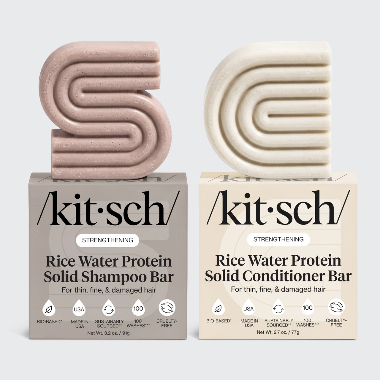 Rice Water Shampoo & Conditioner Bar Combo for Hair Growth